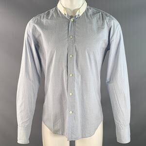 ARMAND BASI Size M Blue White Dots Cotton Button Down Collar Long Sleeve Shirt